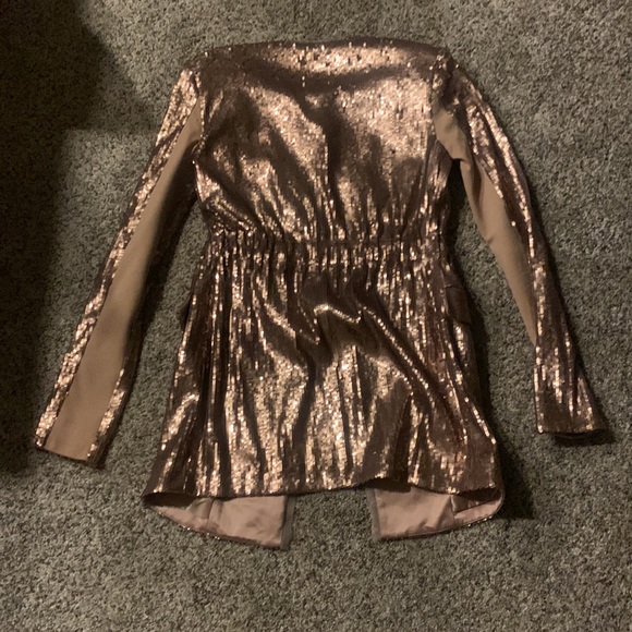 BCBG XXS gold/rose gold Sequinned Blazer - Picture 4 of 5
